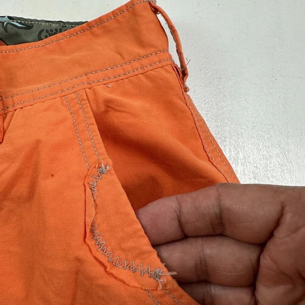 Urban Pipeline‎ Men Cargo Shorts Actual 33 x 10 Orange Hiking Skater Paratrooper